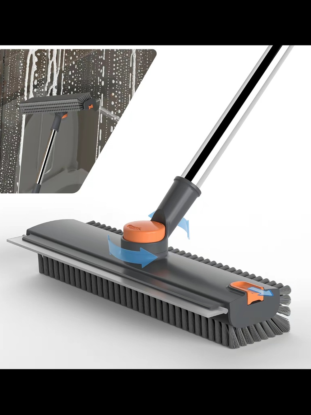 Gray and Orange Multi-Surface Scrub Brush Mop -